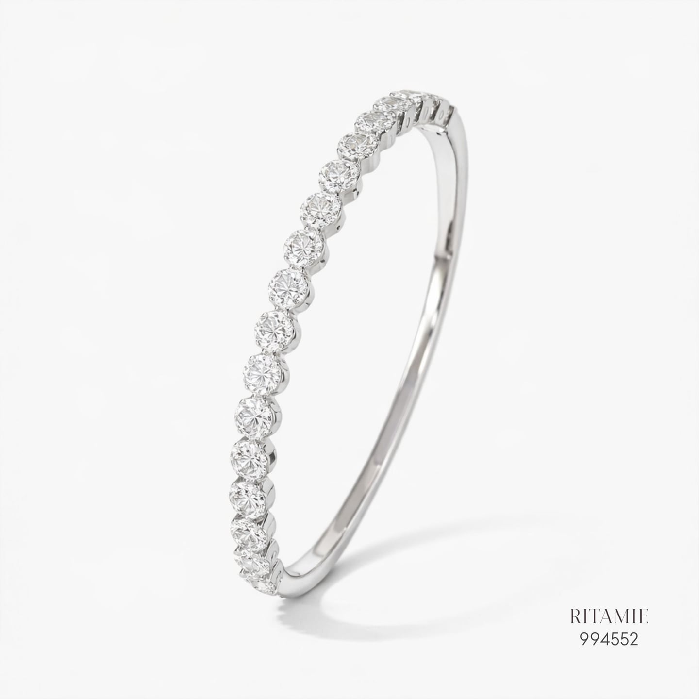 The Eternal Radiance Moissanite Silver Bangle 994552
